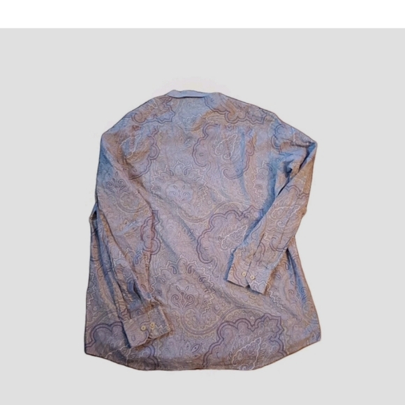 Bugatchi UOMO 2XLT Men's Purple and White Paisley Shirt Designer Business Party - Picture 4 of 6